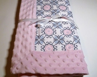 Baby Girl Blanket Pink Minky Blanket Baby Girl Minky Flannel Blanket Pink Blanket Baby Shower Gift New Baby Gift Minky Baby Gift