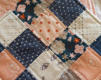 Pink and Blue Mug Rugs (set of 2)