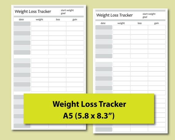 free weekly weight loss tracker template 2020