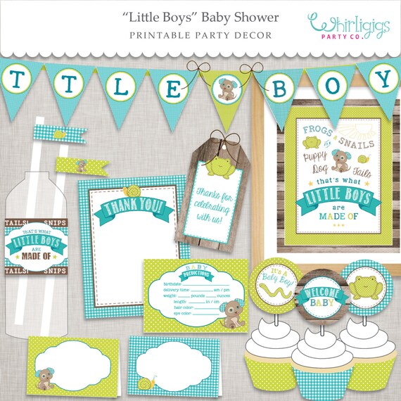 d.i.y. Little Boy Baby Shower Printable PDF Party INSTANT