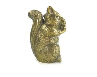 Vintage Brass Squirrel Statue or Figurine