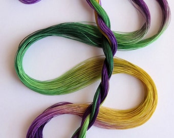 Size 80 "Mardi Gras" hand dyed tatting thread 6 cord cordonnet crochet cotton