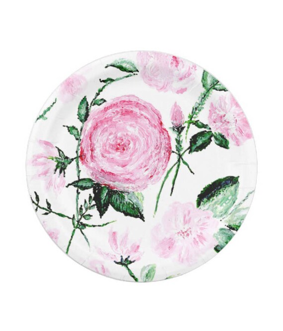 floral rose paper plates rose paper plates pink floral pink flower paper plates