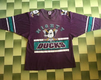 Vintage NHL Mighty Ducks Jersey back spell out name patch Size L