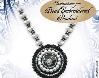 Bead Embroidered Pendant INSTRUCTIONS - Suitable for complete beginners!