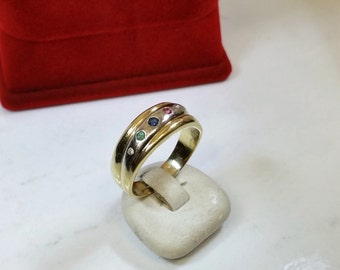 Ring gold 585 ruby sapphire emerald diamond GR126