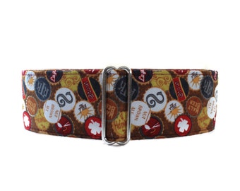 Beer Lovers Martingale Collar, Greyhound Martingale Collar, 1.5 Inch Martingale Collars, Beer Martingale Collar, Beer Dog Collar, Sighthound