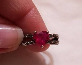 Sterling silver & ruby Ring