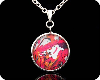 Geological necklace - Gift for Geologist - Piemontite from St Marcel, Italy rock thin section Pendant (P44) - Geology Jewellery - Pendant