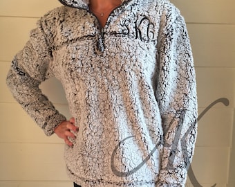 Monogrammed Sherpa Pullover