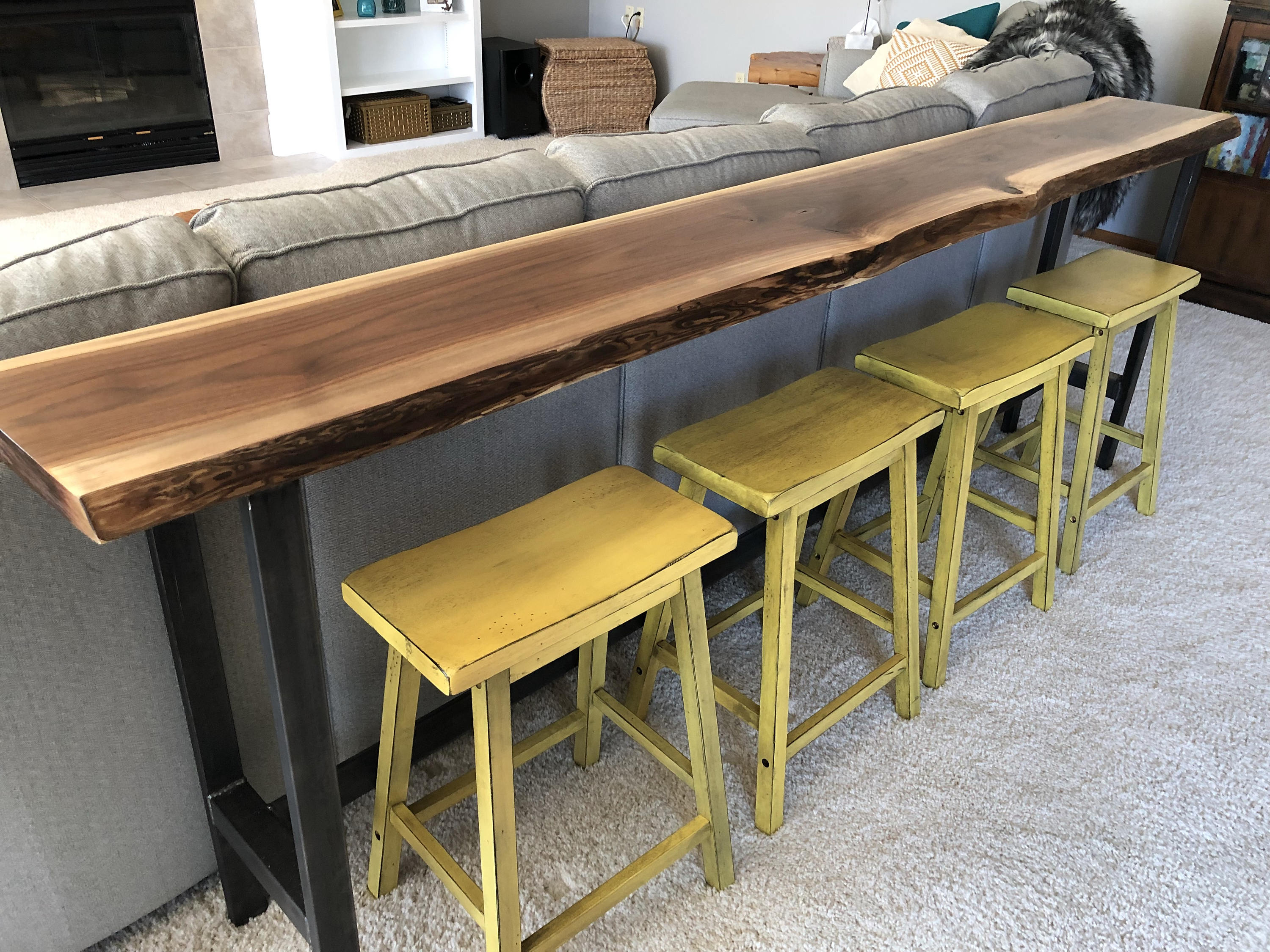 Sofa Table Home Bar Top Table Live Edge Bar Table Black Walnut Sofa Table Home Bar Top Table Live Edge Bar Table Black Walnut