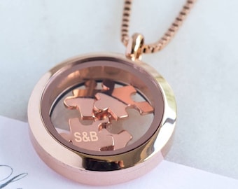 Love You To Pieces Rose Gold Necklace