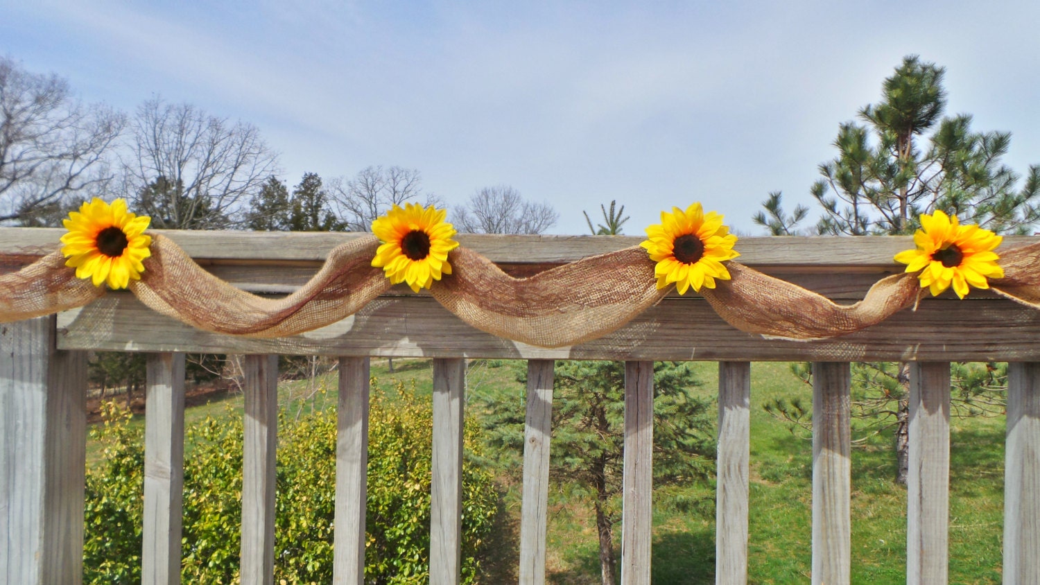 Sunflower Wedding Decor Burlap Garland Bridal Shower Sunflower Wedding Decor Burlap Garland Bridal Shower