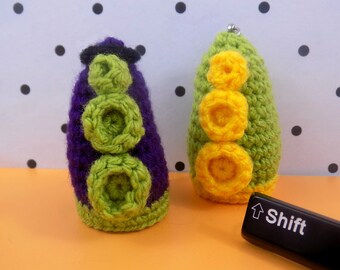 Tentacle key chain. Handmade crochet amigurumi. Geek gift