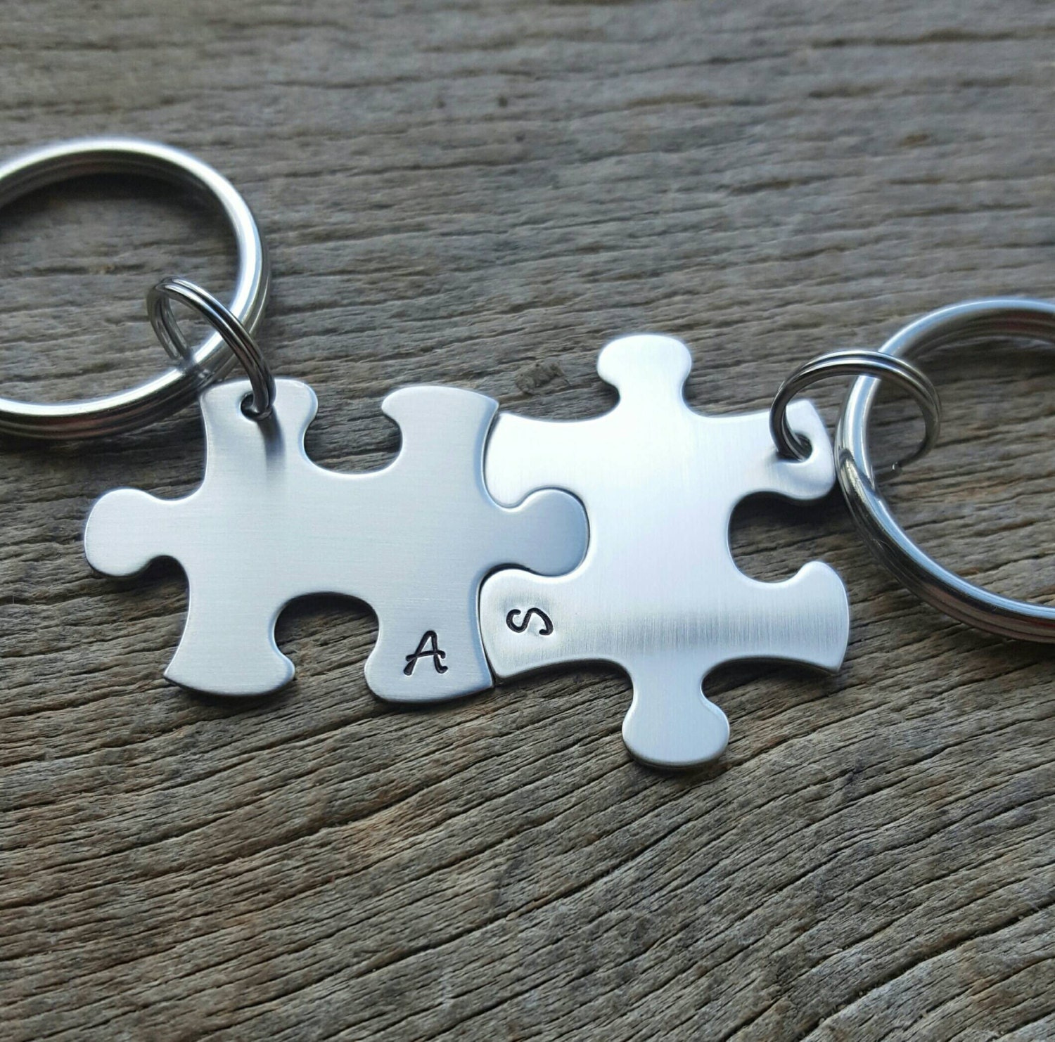 Customizable Puzzle Piece Key Chains Monogram key chain