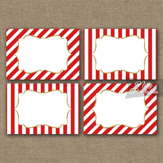Red Labels Red Gift Tags Printable Red Gold Name Tags
