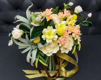 Bridal bouquet Clay Wedding bouquet Hand Alternative bouquet Clay bouquet Wedding flowers