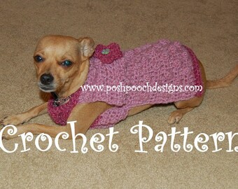 Instant Download Crochet Pattern - Pop Corn Dog Sweater - Small Dog Sweater 2-20 lbs