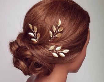 Gold Leaf Hair Comb, Gold Hair Pin Vine, Leaf Bridal Hair Vine, Bridal Hair Piece, Wedding Hairpiece, Gold Leaf Head Piece, Gold Hair Comb