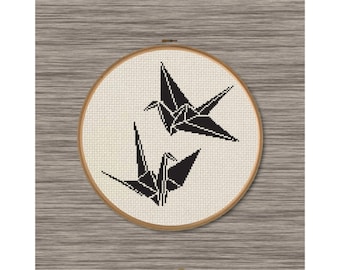 2 Paper Cranes - PDF Cross Stitch Pattern