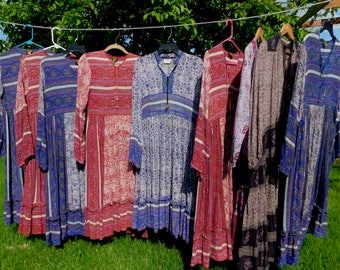Ad for Available New Old Stock Authentic 70s Block Print Gauze Hippie Festival Dresses~ Made in India- Indie-Earth Tripp