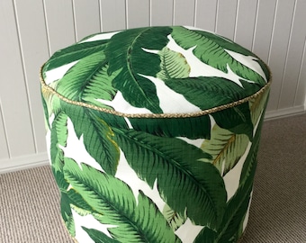 Indoor/Outdoor Tommy Bahama Pouf / Floor cushion/ Ottoman / Cushion Cover Green Tropical Palm