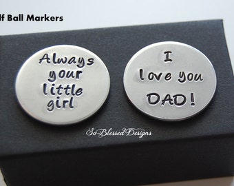 Fathers Day Gifts for Dad, Father of the Bride, Golf Ball Markers, Always your little girl, Father of Bride Gift, Two golf ball markers