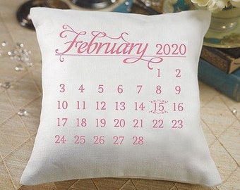 Custom Calendar Wedding Date Wedding Ring Bearer Pillow