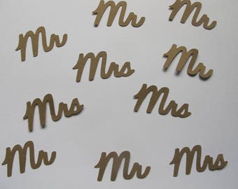Kraft Mr & Mrs Confetti - Rustic Wedding Decorations - Mr and Mrs Wedding Decorations - Rustic Bridal Shower Decorations - Kraft Paper Decor
