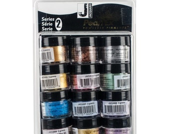Pearl Ex Series 2 set Powdered Pigments . 3g - 12/Pkg, by Jacquard. Mica, powdered pigments