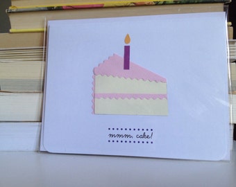 Birthday cake slice card - mmm cake!