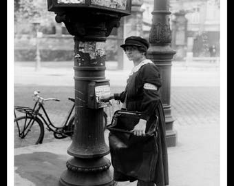 Vintage Historic Reproduction Photo French Postwoman Unframed