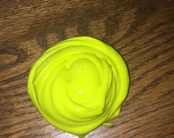 Neon green bright stretchy non sticky slime