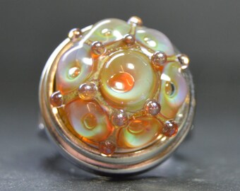 Collectable Artisan Handmade Lampwork Glass Snap Charm - Interchangeable Jewellery - Snap, Popper, Chunk, Button
