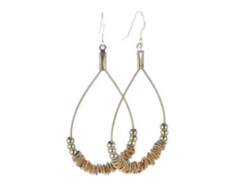 Staccato Guitar String Teardrop Earrings - Two Tone