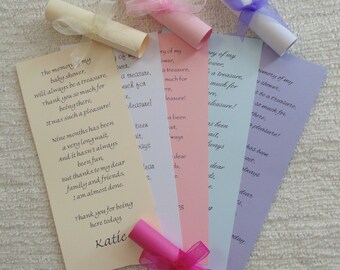Baby Shower Thank You Scroll Cards - Favour - Personalised