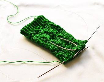 Silver Cable Knitting Needle for socks - Luxury gift for knitters - Snag Free Knitting Tool Accessory - Cable Knitting - Hygge