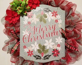 Beautiful Christmas Deco Mesh Wreath