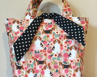 Beagle dog print handbag