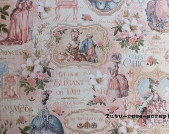 Paper pad 24 block 30 cm x 30 cm leaves Graphic 45 GILDED LILY out of the manufacturer of Shabby Chic Marie Antoinette scrapbooking