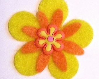 Interchangeable Small Funky Felt Flowers