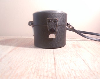 Vintage Camera Lens Hard Case - Made in Japan Adjustable Strap Telephoto Lens Case