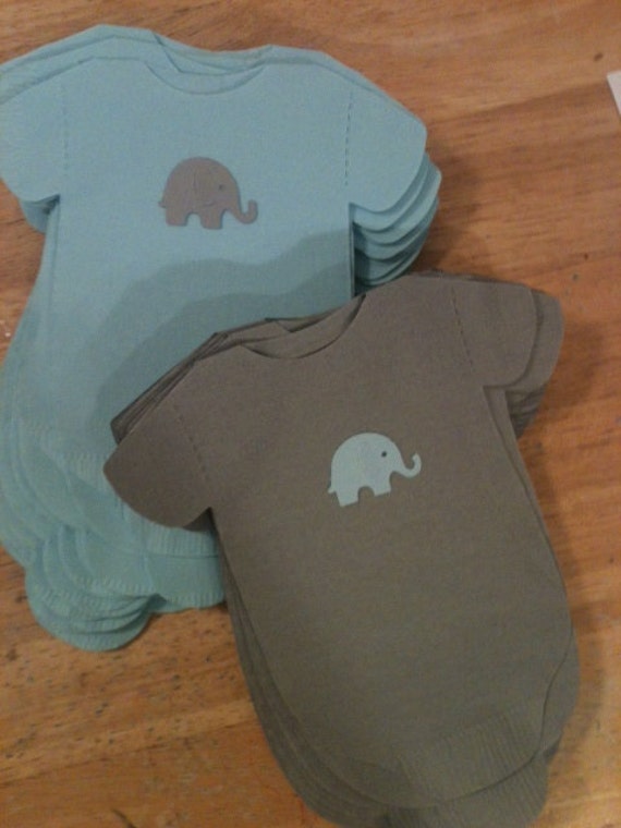 Any color Baby shower shirt or bib shaped NAPKINS. Each with