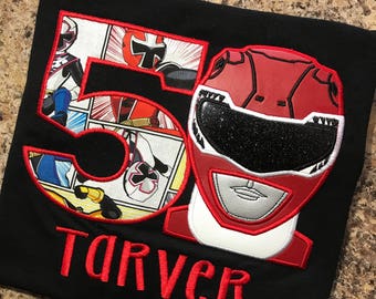 Personalized Birthday Power Ranger shirt ONLY