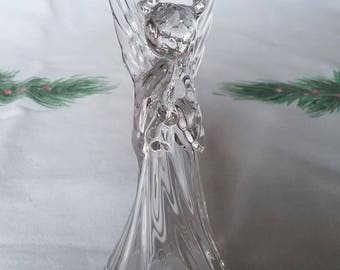 Beautiful Mikasa Glass Trumpeting Angel Ornament
