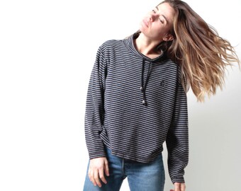 vintage MOCK turtleneck STRIPED long sleeve mid 90s goth daria shirt