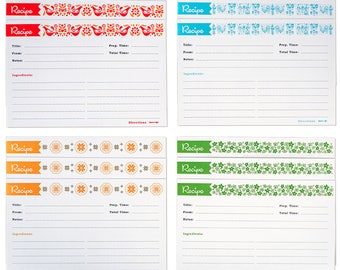 Vintage Pyrex Recipe Cards - Set of 12