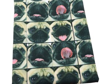 pug puppy fabric