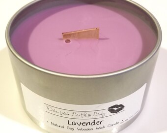 Lavender Natural Soy Wooden Wick Candle - 12 oz