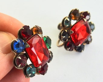 Deco Fruit Salad Rhinestone Earrings